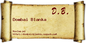 Dombai Blanka névjegykártya